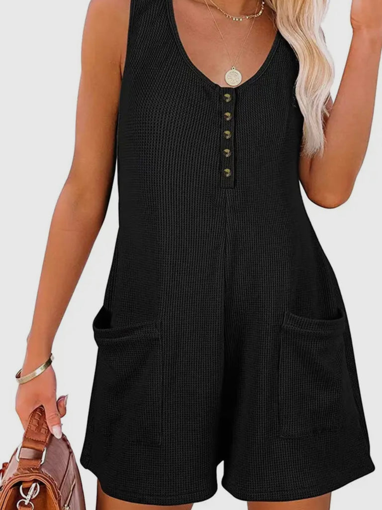 Ashlynn Button Romper with Pockets