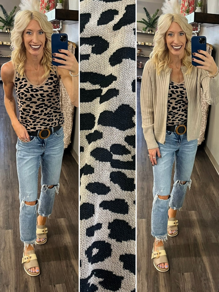 Lauren Sweater Tank - Black/Mocha