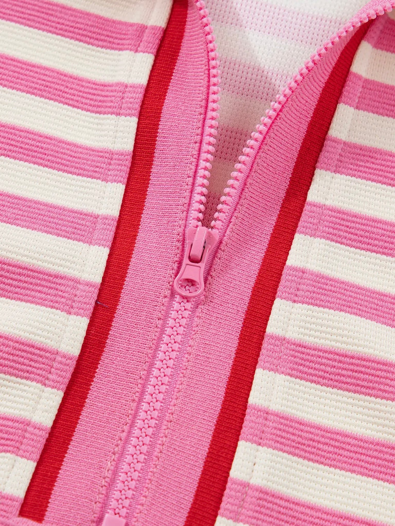 Linda Pink Stripe Skort Set