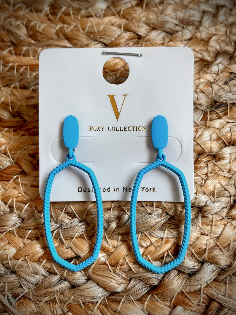 Jena Dangle Hoop - Bright Blue