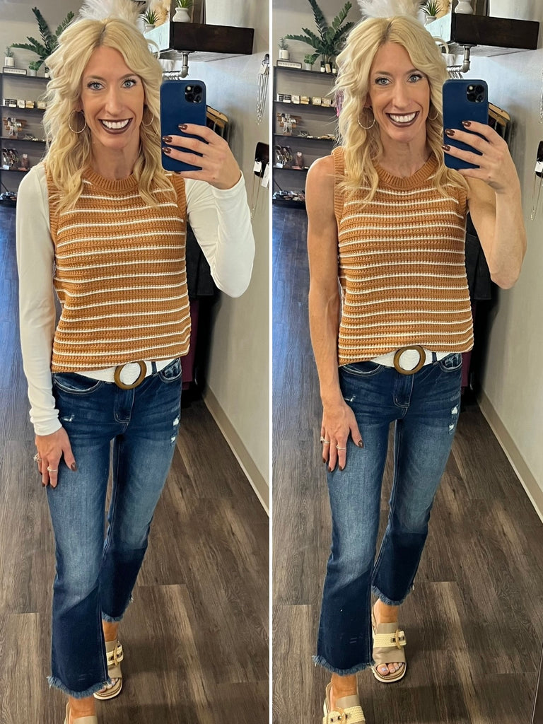 Kari Knit Sweater Tank - Caramel
