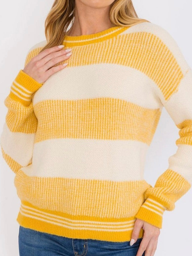 Karrie Marigold Striped Sweater