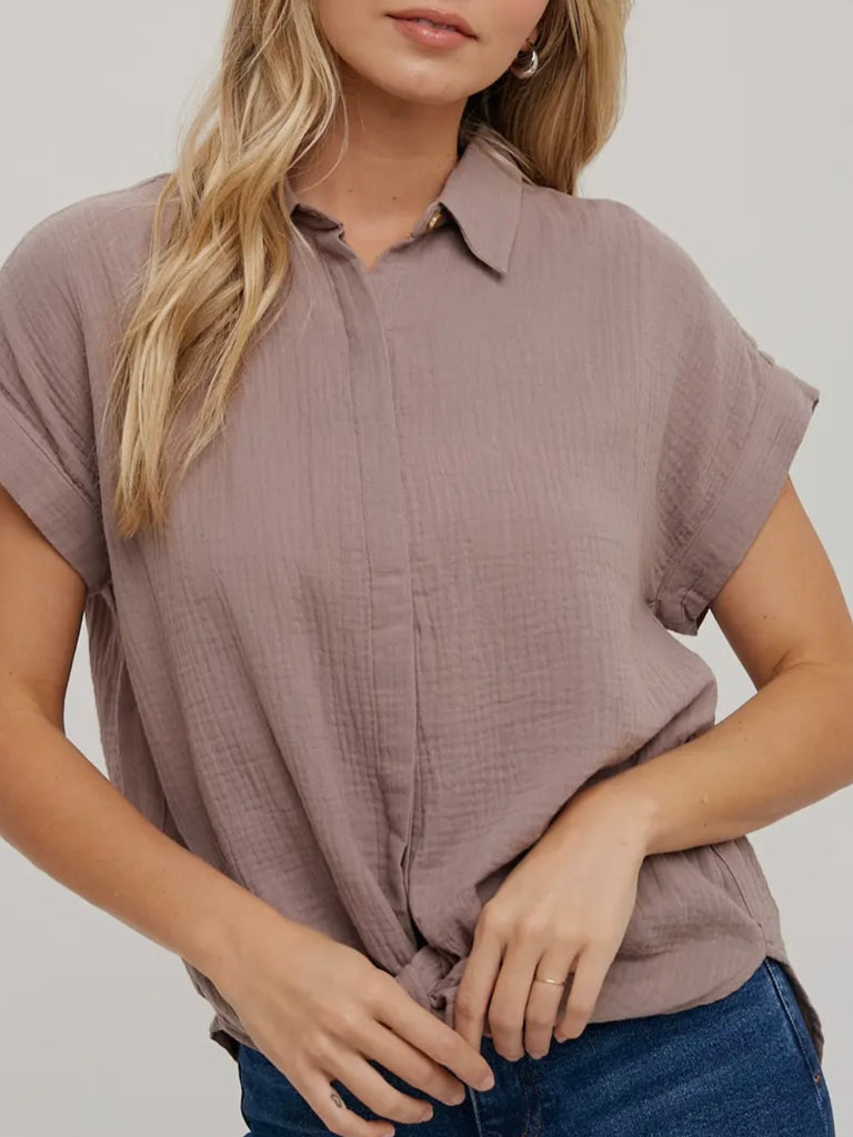 Joy Essential Button-Up - Mocha
