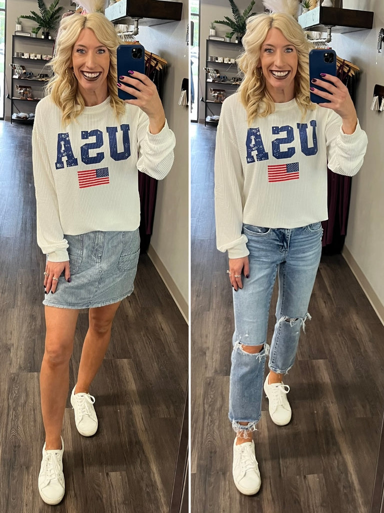 USA Pride Ribbed Pullover