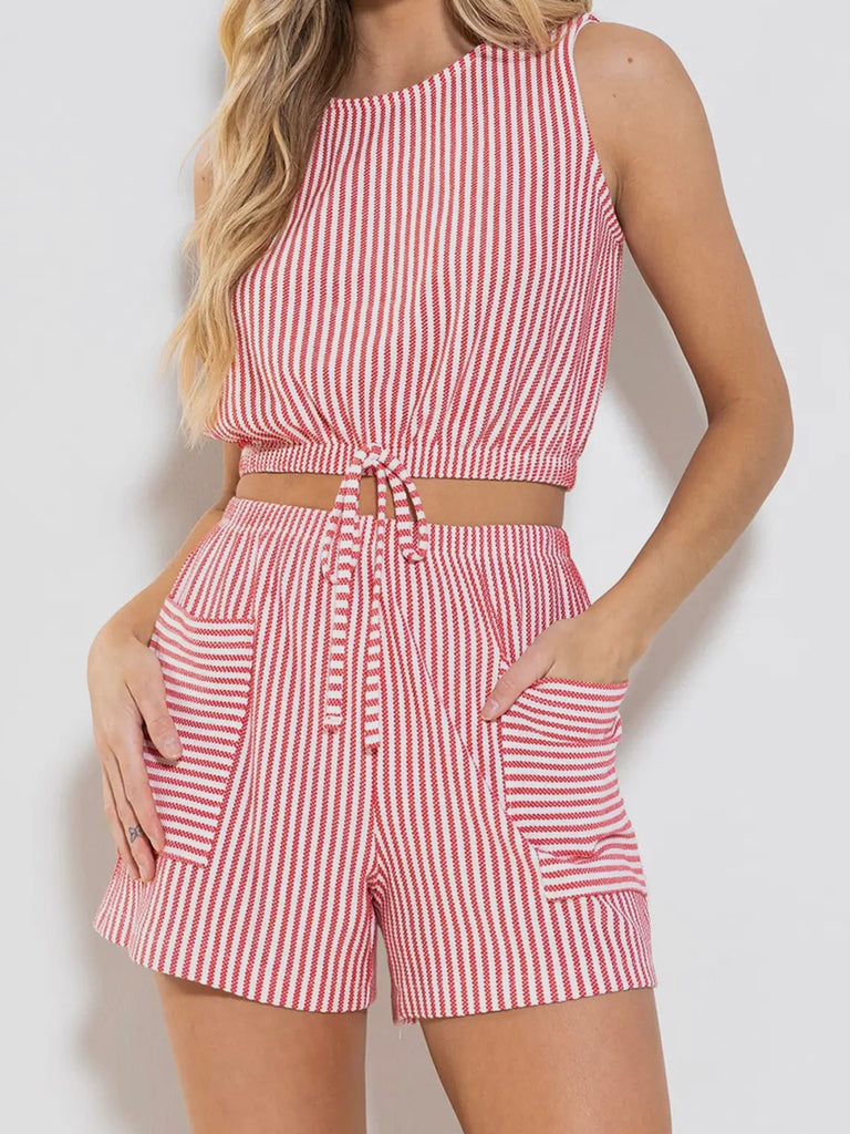 Morgan Red Striped Set