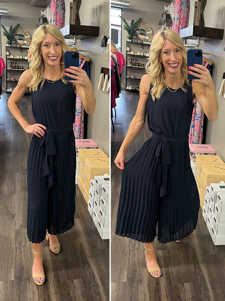 Sonya Pleated Wide Leg Jumpsuit
