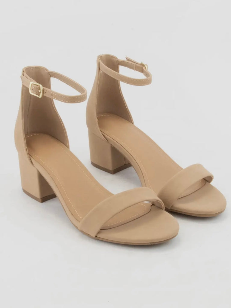 Tanya Ankle Strap Sandal - Nude