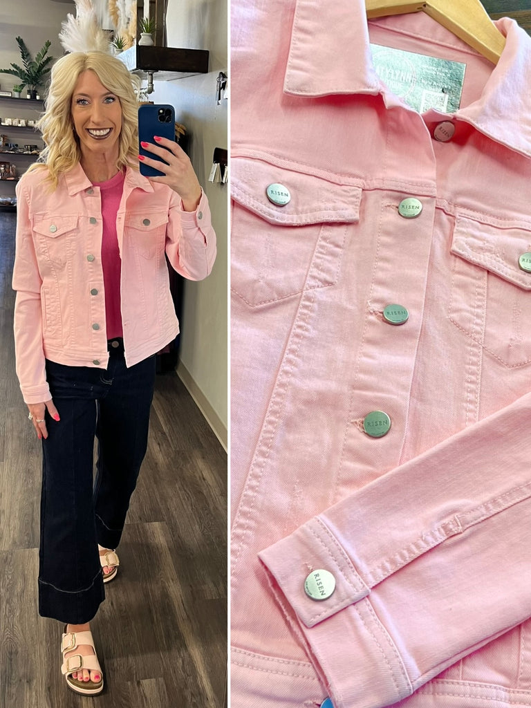 Nicole Blush Pink Denim Jacket