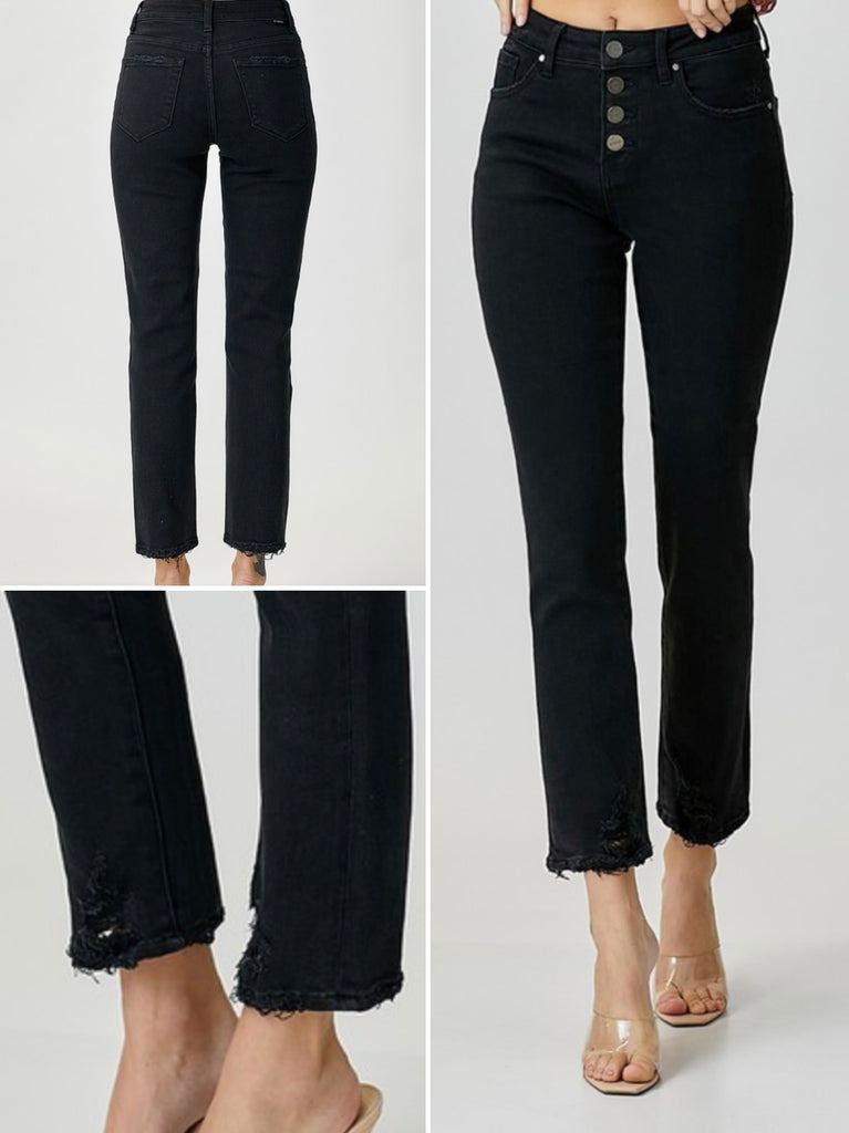 Tiff Mid-Rise Button-Down Denim
