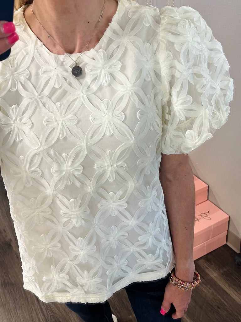 Lily Lace Puff Sleeve Blouse