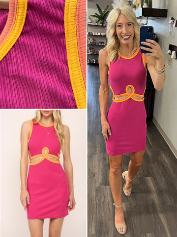 Grace Coral Flutter Sleeve Dress