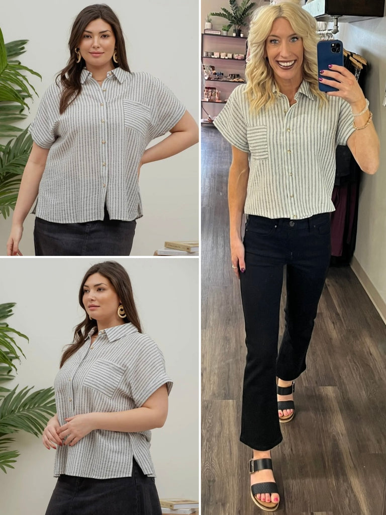 Trish Striped Button-Up - PLUS