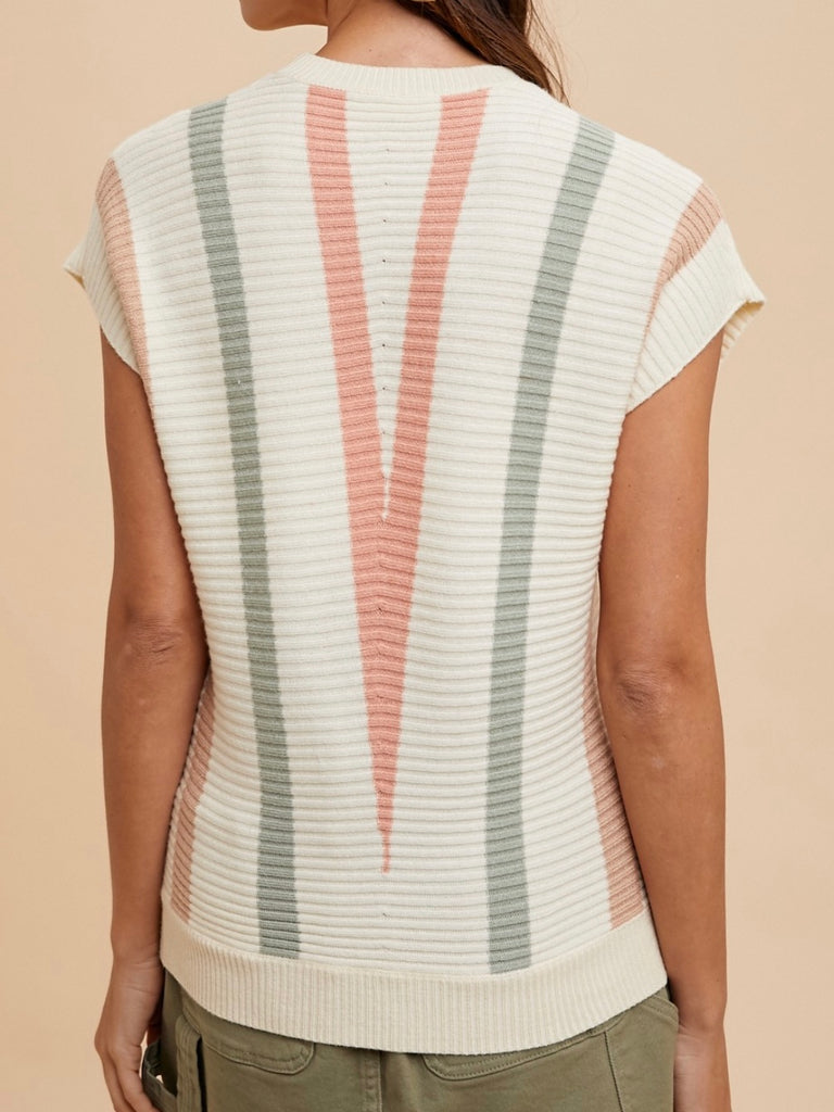 Cindy Chevron Sweater - Cream