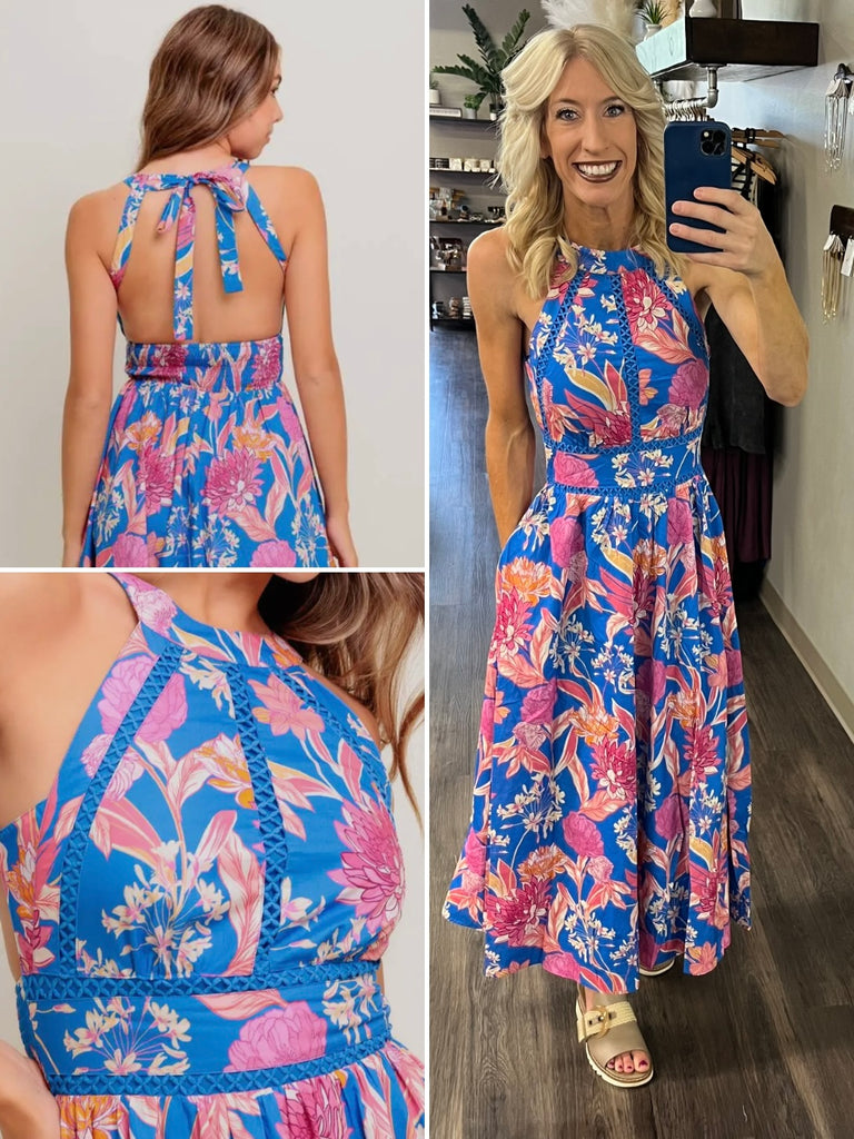 Ariana Floral Halter Dress