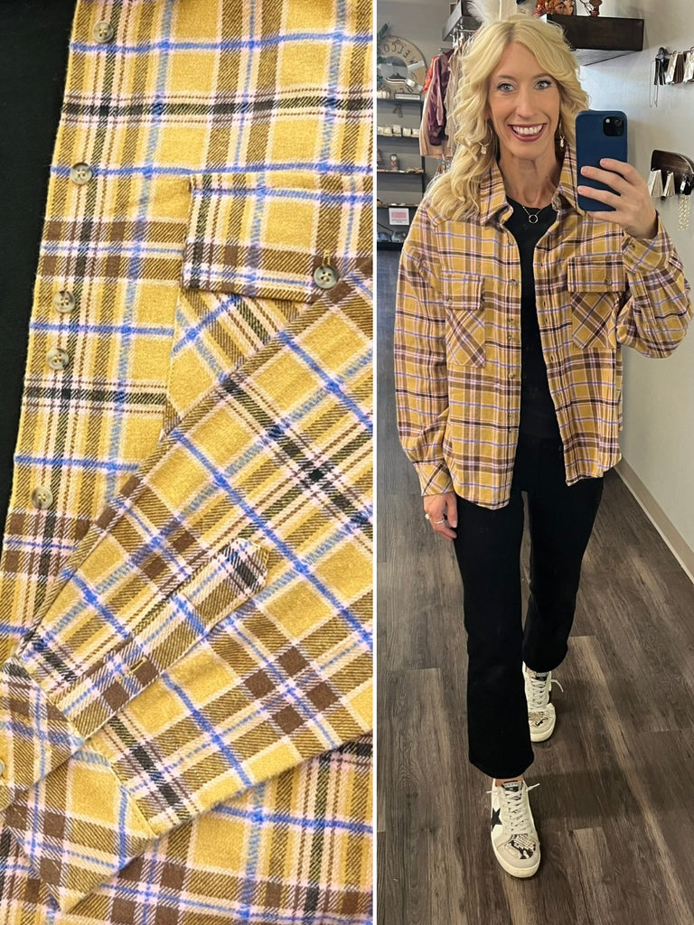 Cory Mustard Plaid Flannel