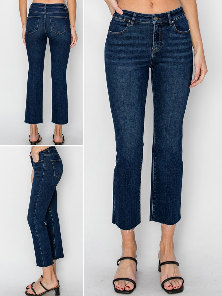 Trisha Mid-Rise Cropped Straight Denim