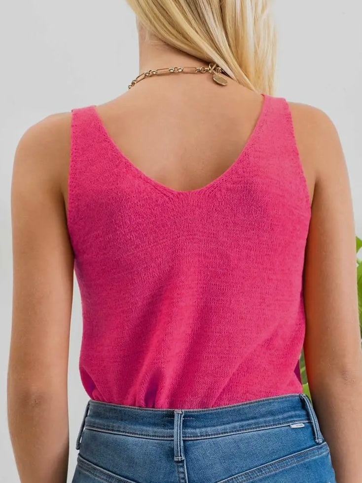 Martha Knit Tank - Pink