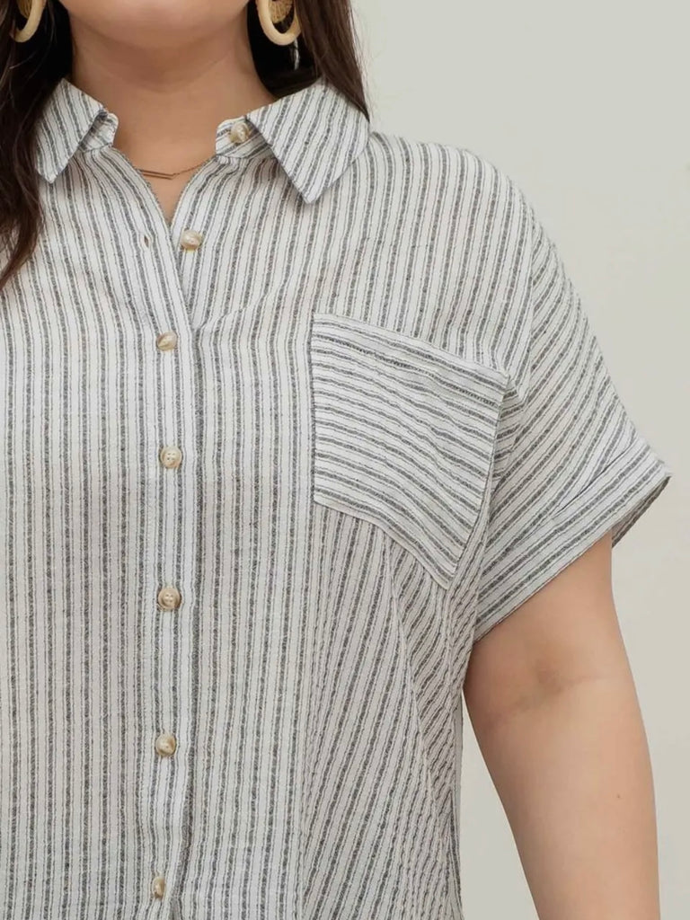 Trish Striped Button-Up - PLUS