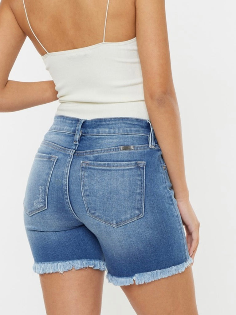 Mandie Mid-Rise Button Shorts