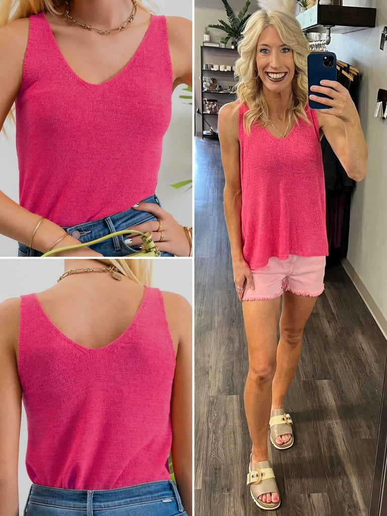 Martha Knit Tank - Pink