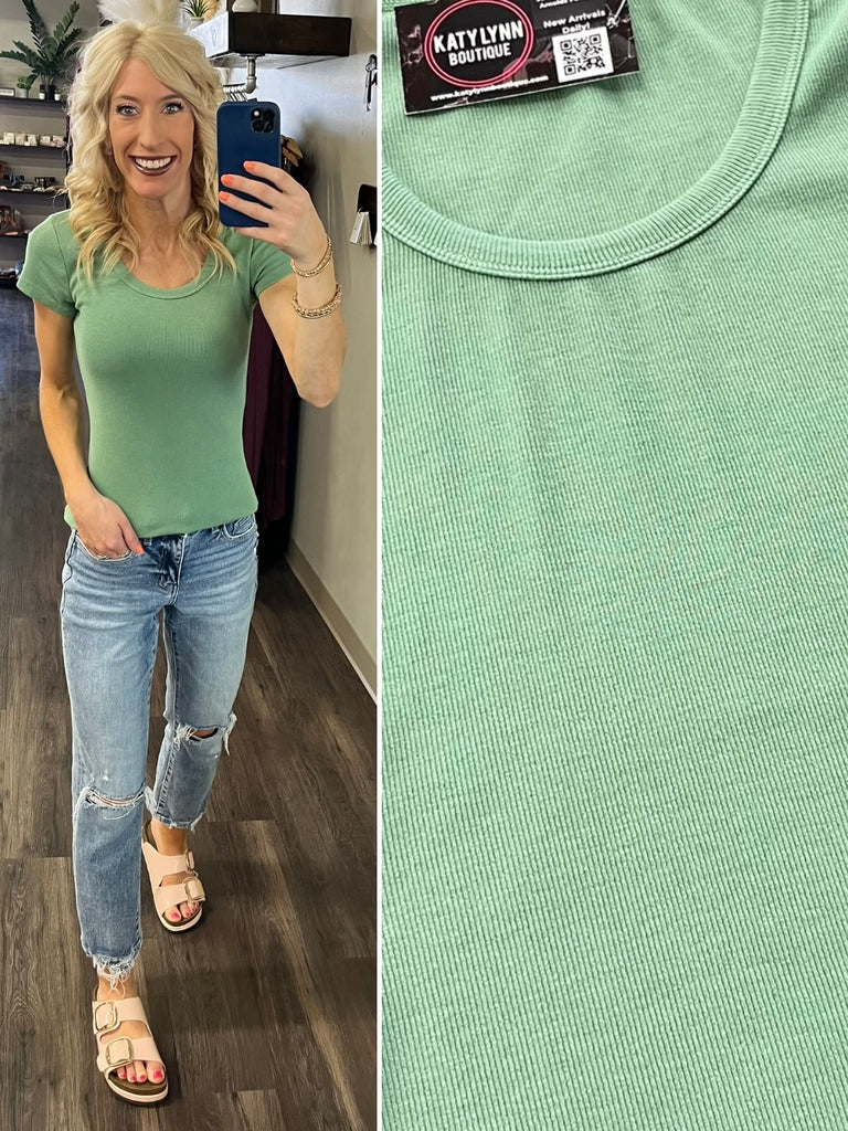 Ashley Green Round Neck Tee