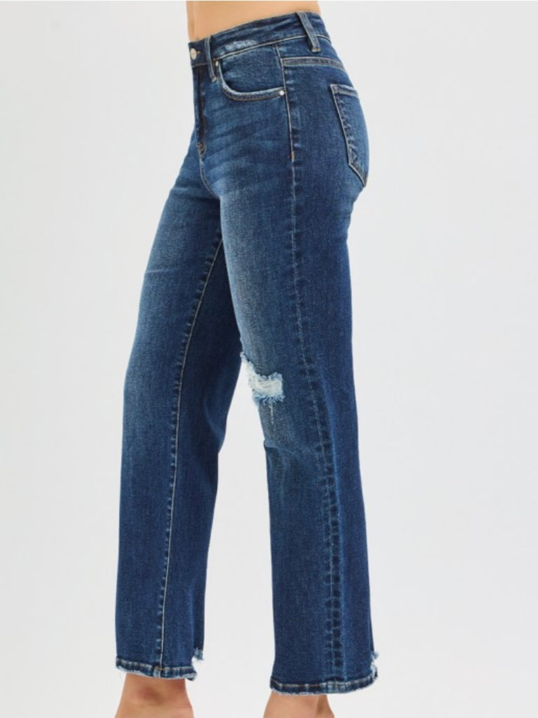 Tara High-Rise Straight with Hidden Patch