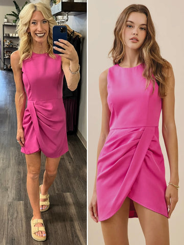 Grace Coral Flutter Sleeve Dress