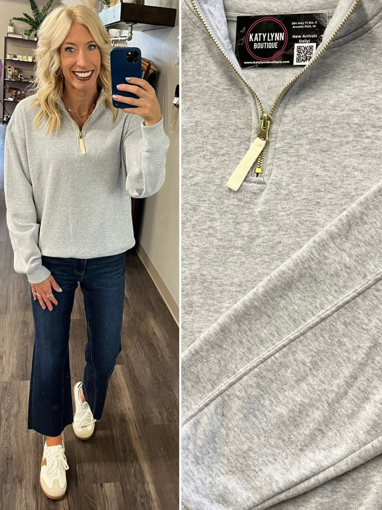 Sam Gold Accent Quarter Zip - Grey