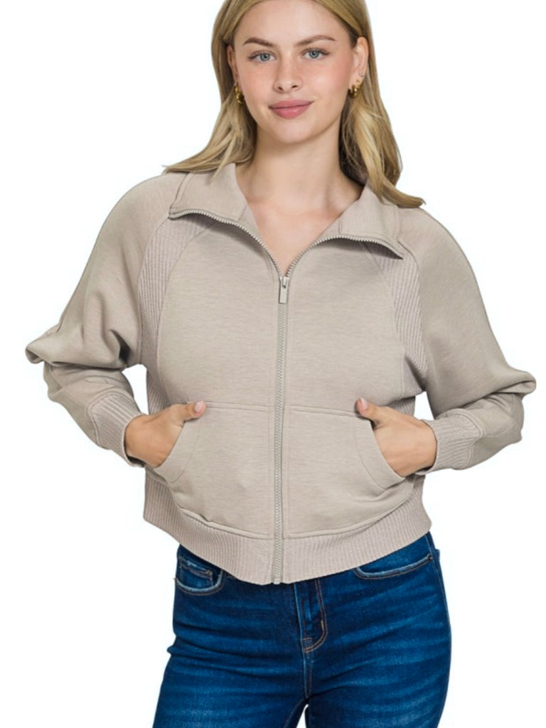 Felicity Scuba Full Zip - Latte