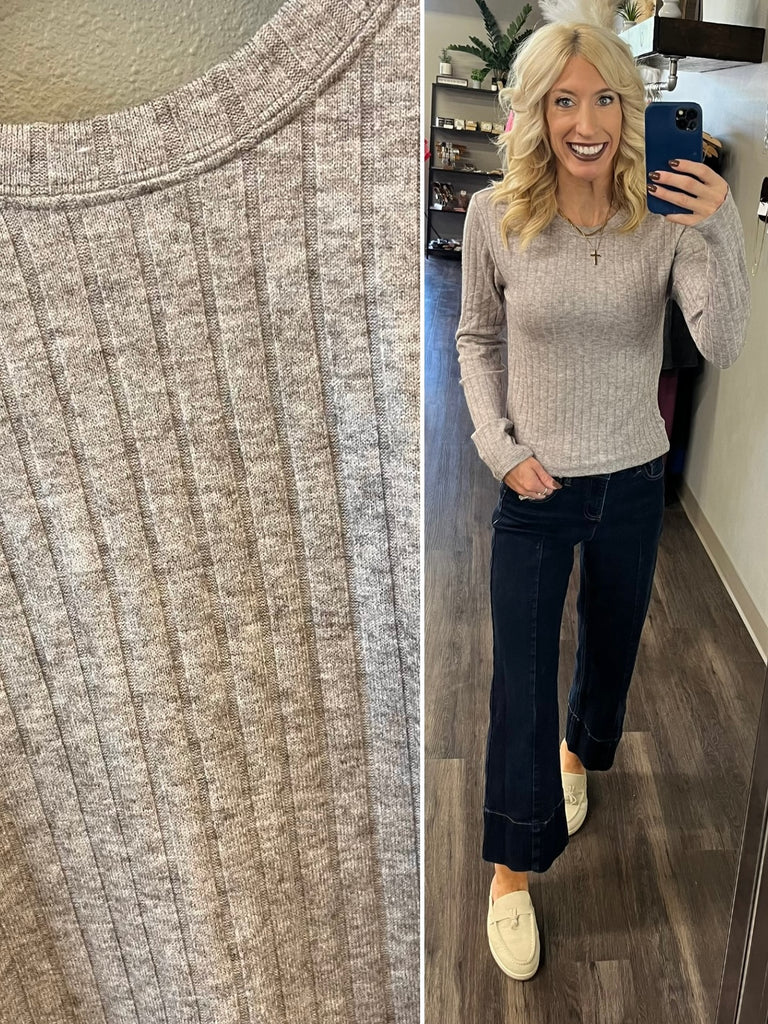 Sadie Ribbed Long Sleeve - Mocha