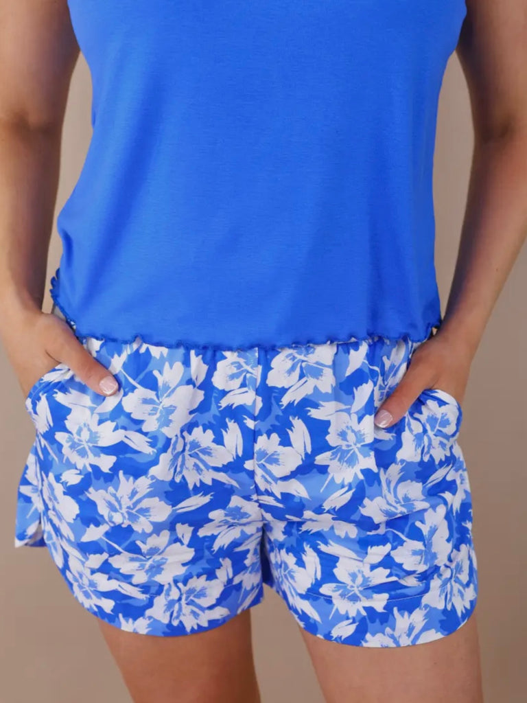 Julia Blue Floral Shorts