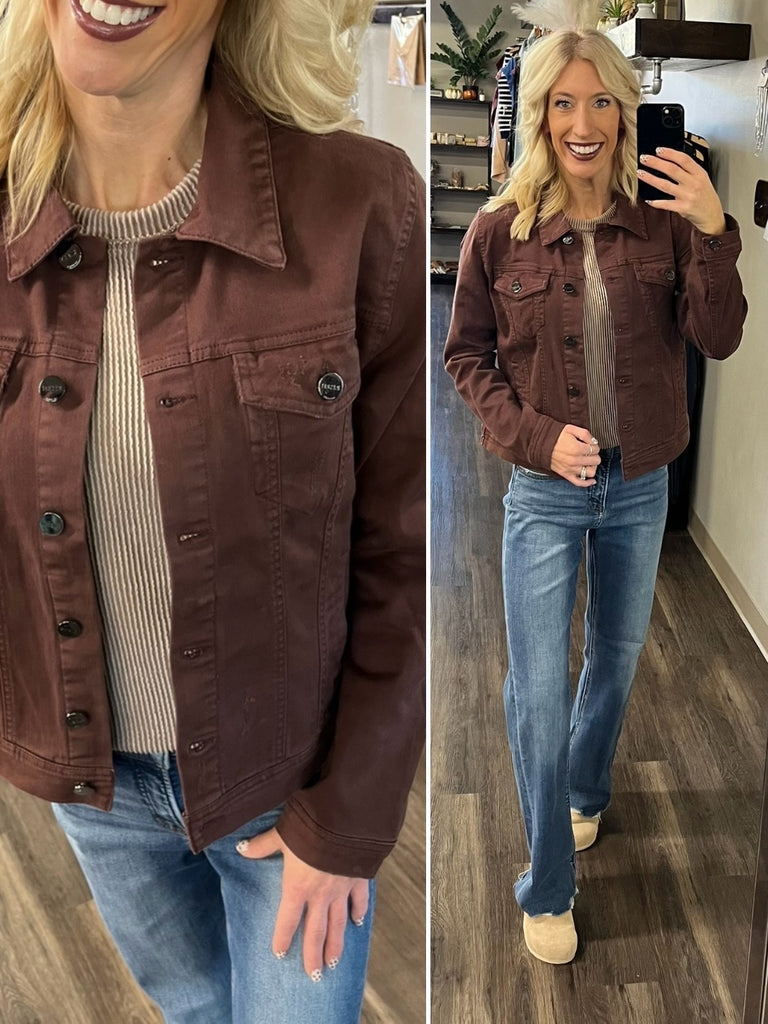 Brinlee Mocha Denim Jacket