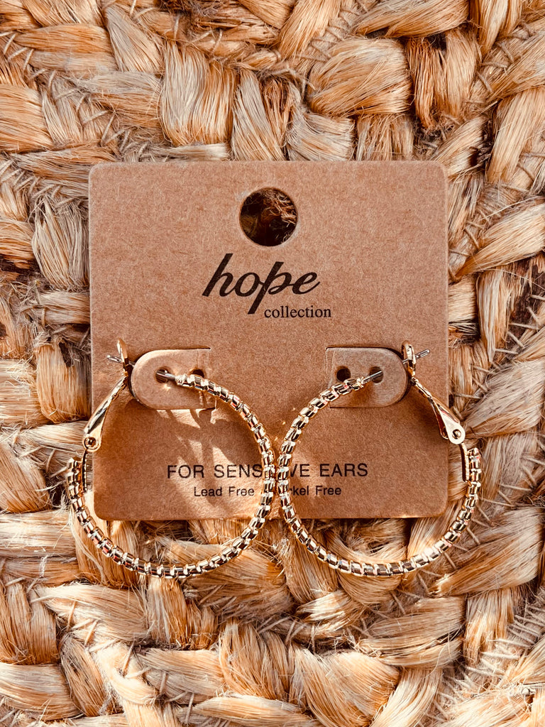Hope Gold Twisted Hoops