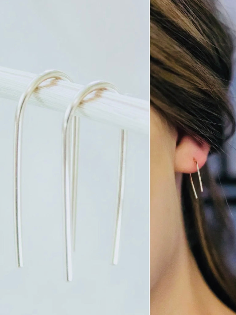 Tori Open Arc Earrings - Silver