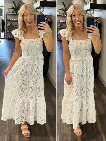 Grace Coral Flutter Sleeve Dress