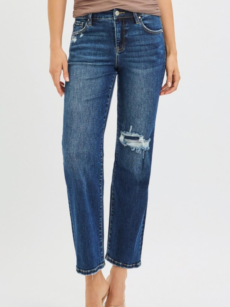 Tara High-Rise Straight with Hidden Patch