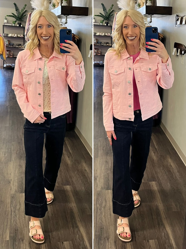 Nicole Blush Pink Denim Jacket