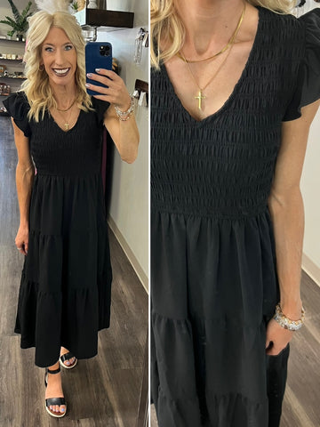 Grace Coral Flutter Sleeve Dress