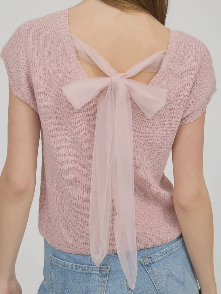 Cassidy Tie-Back Sweater - Blush