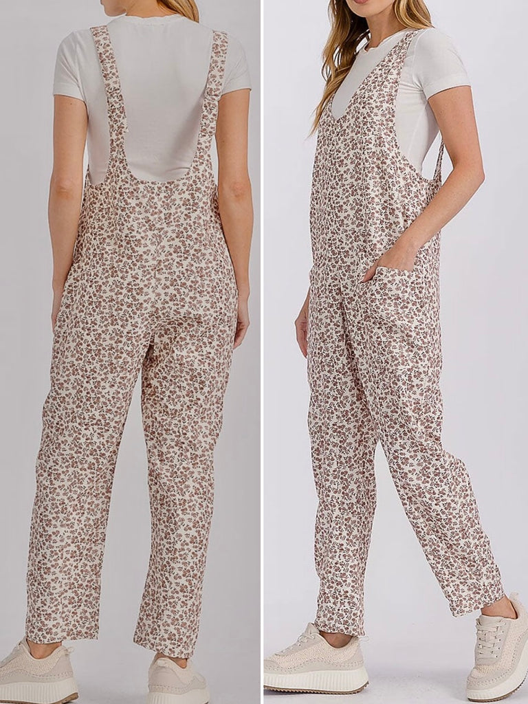 Amber Mini Floral Straight Leg Overalls