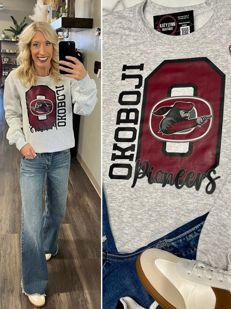 Okoboji Pioneers Logo Grey Sweatshirt