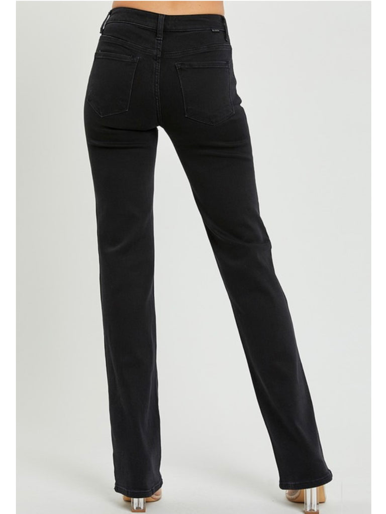 Catrina Mid-Rise Slim Straight - Dark Charcoal