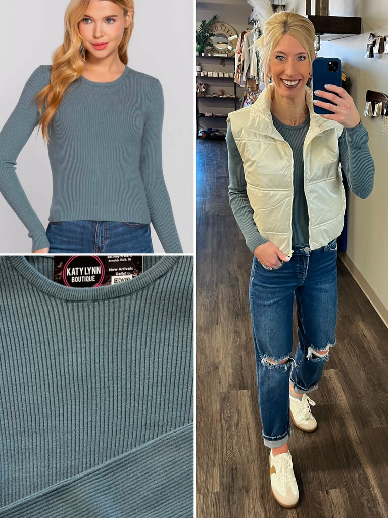 Priscilla Long Sleeve Sweater - Teal