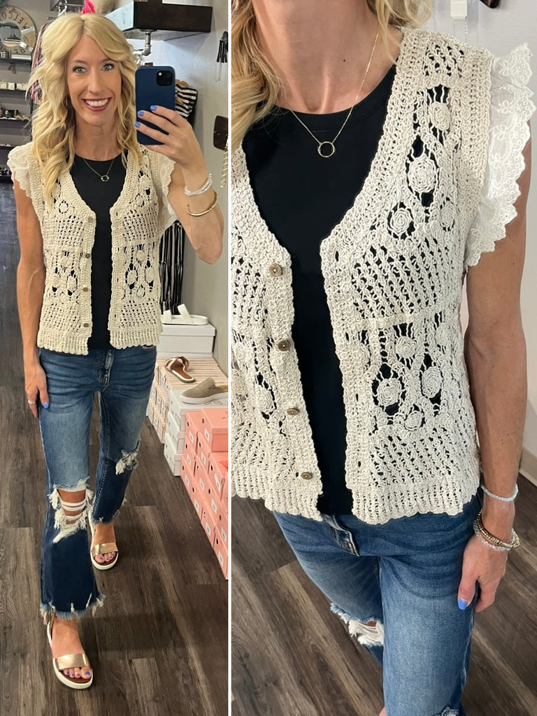 Alivia Crochet Knit Cardigan