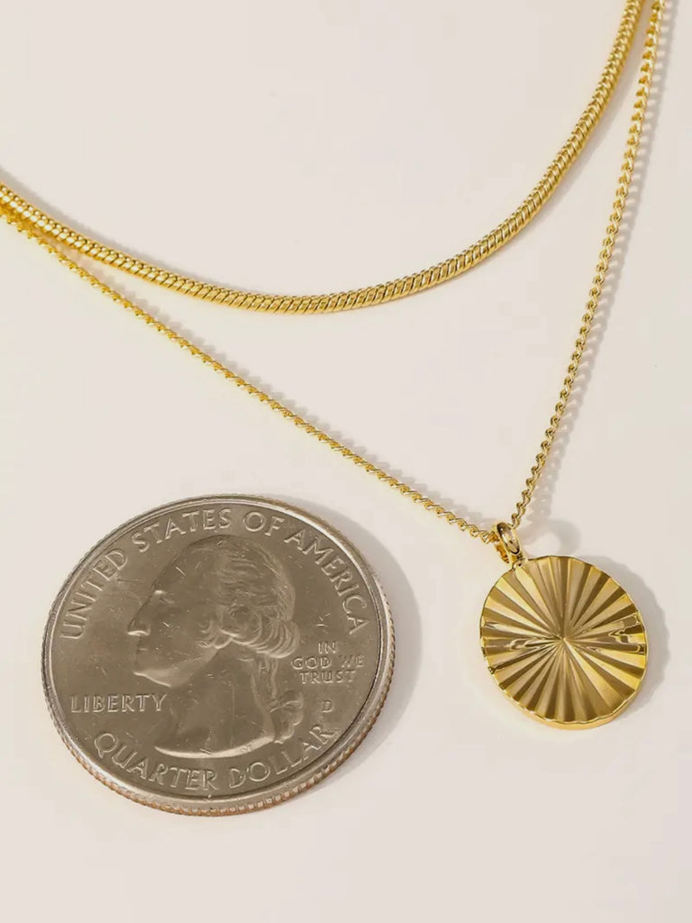 Sunburst Double Chain Necklace