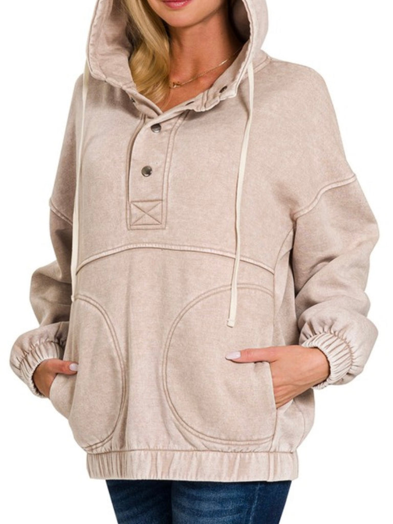 Andrea Pocket Hoodie - Latte