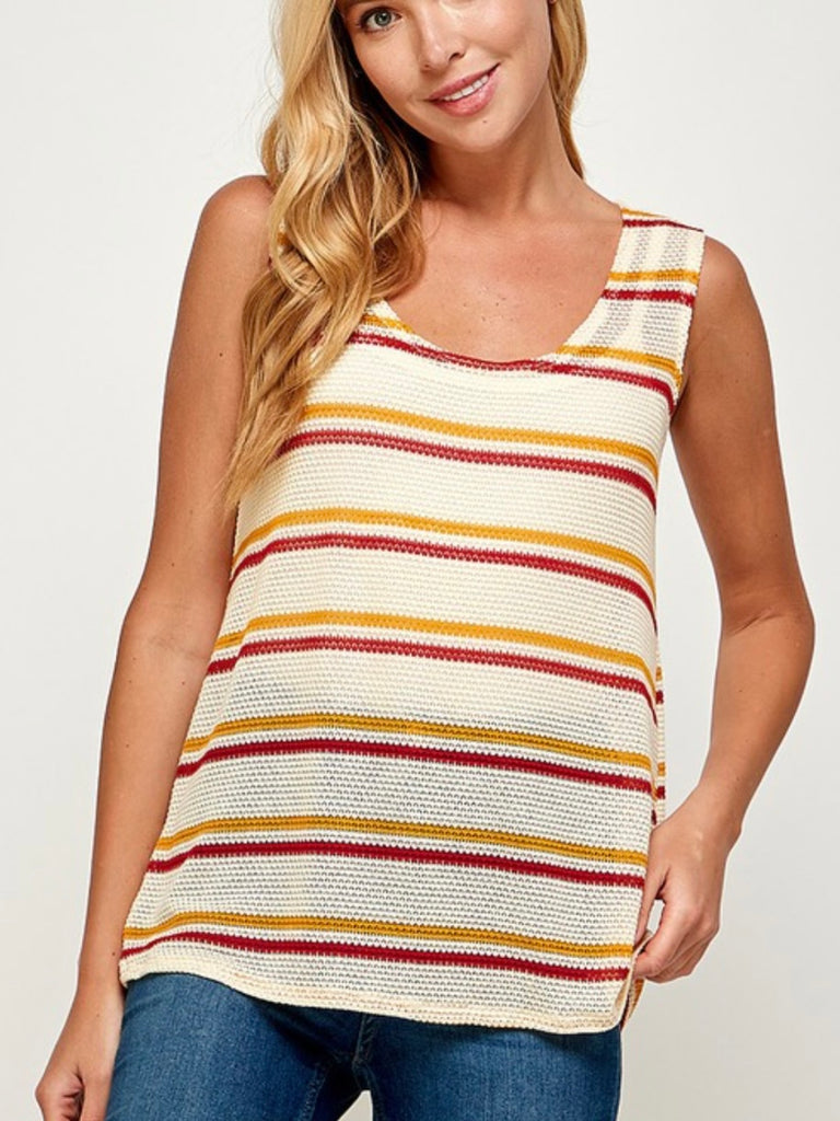 Burgundy & Gold Knit Tank