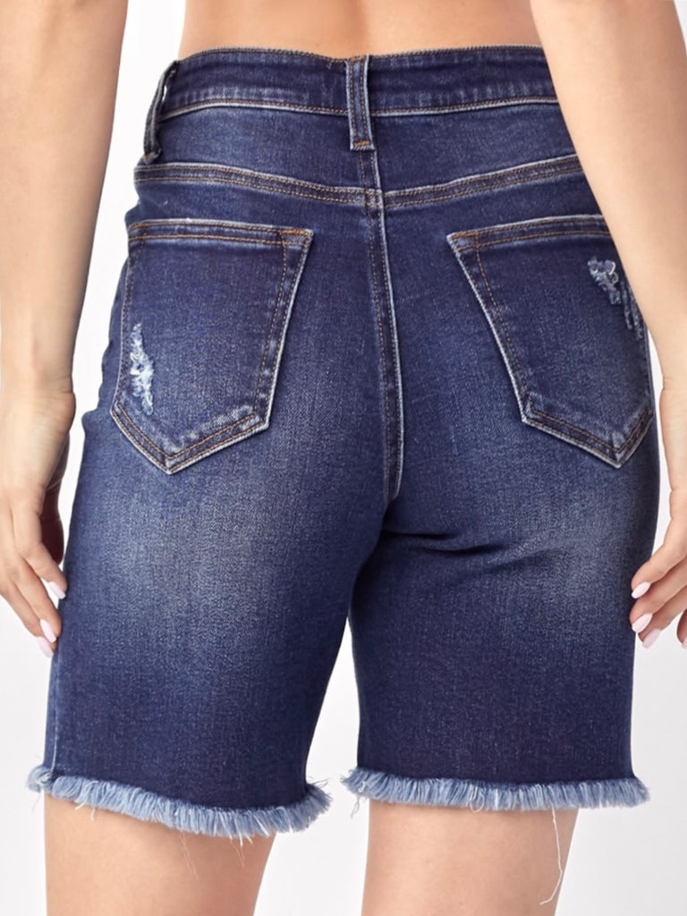 Rayna Frayed Hem Bermuda Shorts