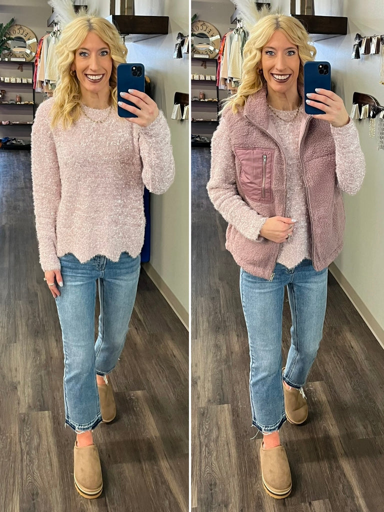 Tandie Soft & Fuzzy Sweater - Blush