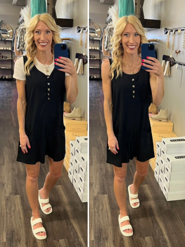 Ashlynn Button Romper with Pockets